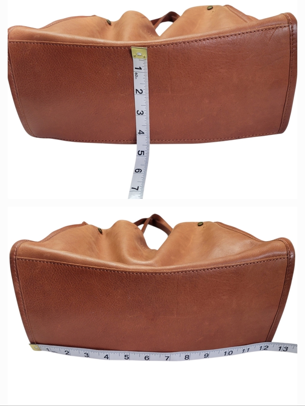 American Leather Co | Cognac Brown Real Leather Shoulder Bag - Picture 14 of 15